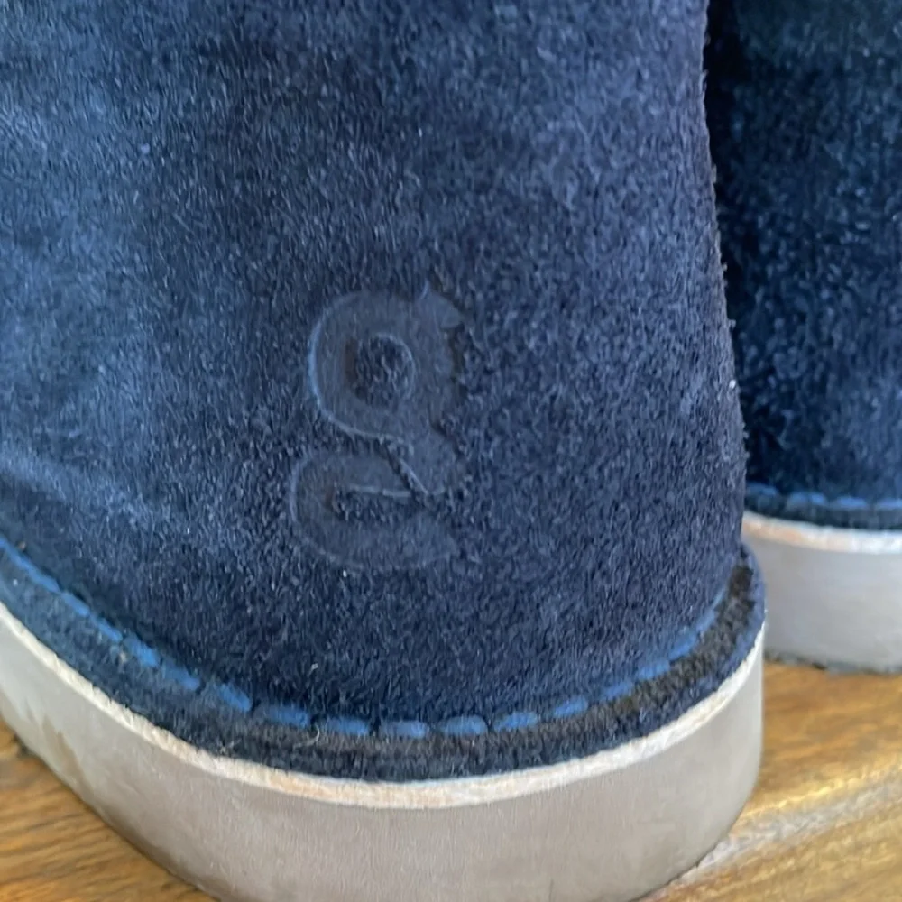 Green Coast Made in Spain Men's Chukka Boot Navy Blue Suede Lace Up Size 10.5/44
